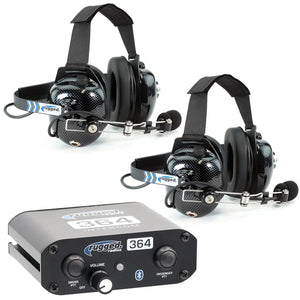 Rugged Radios 364 2-person Bluetooth intercom kit with H41 behind the head headsets and intercom cables