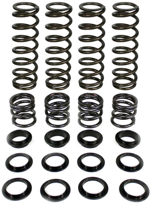 ZBROZ Stage 1 Dual Rate Spring Kit installed on Polaris General 1000 with Fox QS3 shocks, showing spring coils and improved ground clearance.