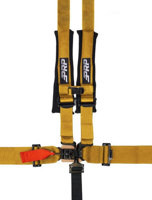 PRP 5.2 UTV 5-point harness in gold with sewn shoulder straps