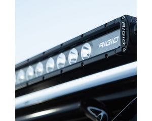 Rigid SR-Series 40-inch off-road LED light bar with broad spot beam, no backlight, alloy housing, and stainless steel bracket included