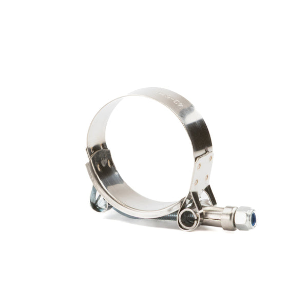 RPM Replacement T-Bolt Clamps made from 304 stainless steel, size-stamped, high-strength for turbo, intake, and silicone hose applications.