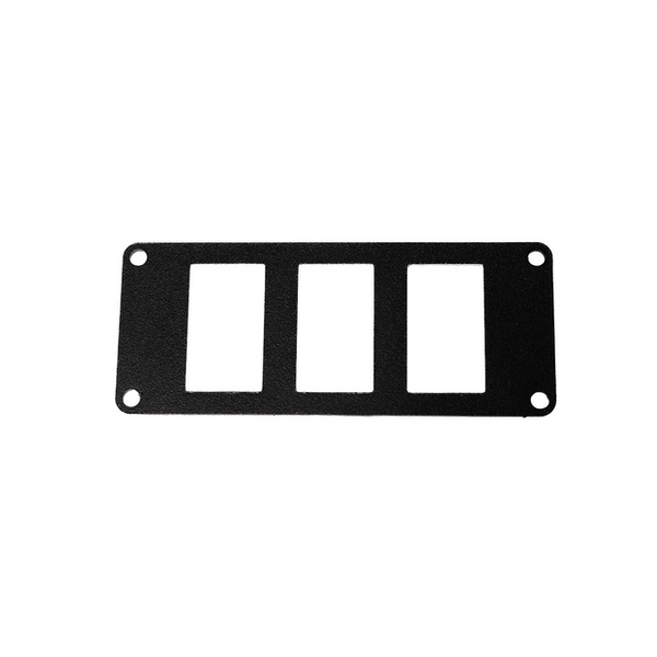 PCI block off plate adapts intercom cutouts for Rocker Intercoms and includes 3 switch plugs for clean mounting and customization.