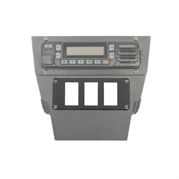 PCI block off plate adapts intercom cutouts for Rocker Intercoms and includes 3 switch plugs for clean mounting and customization.