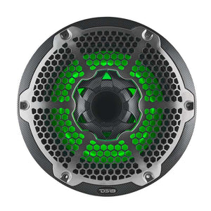 DS18 Hybrid Marine Speakers w/ Driver And RGB LED 10in 2-Way 450 Watts RMS 4 ohm Crbn Fiber w/ Cover