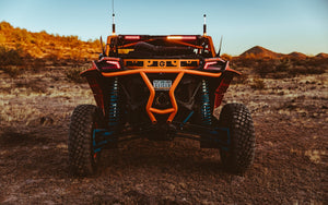 Can-Am Maverick X3 Geiser rear bumper trail action view