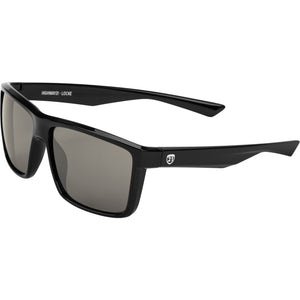 Locke motorcycle sunglasses with polycarbonate lenses and hydrophobic, oleophobic coatings for clear, safe riding