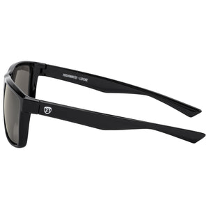 Locke motorcycle sunglasses with polycarbonate lenses and hydrophobic, oleophobic coatings for clear, safe riding