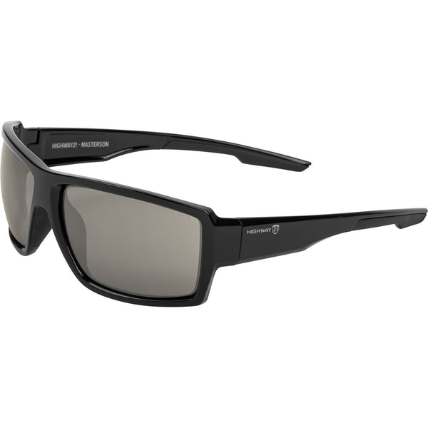 Masterson motorcycle sunglasses with flash mirror lenses and oleophobic and hydrophobic coatings for clear road visibility
