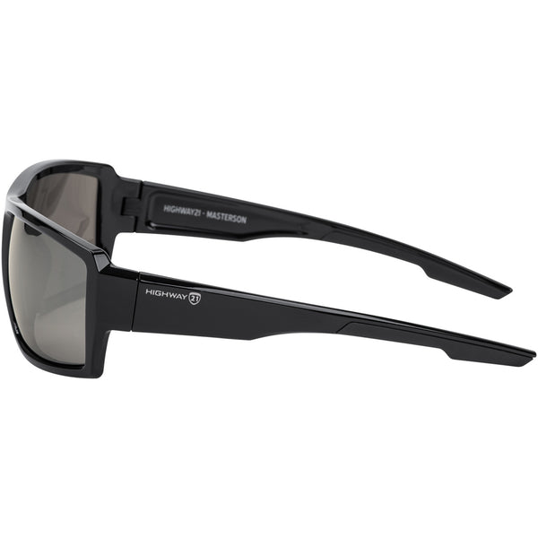 Masterson motorcycle sunglasses with flash mirror lenses and oleophobic and hydrophobic coatings for clear road visibility