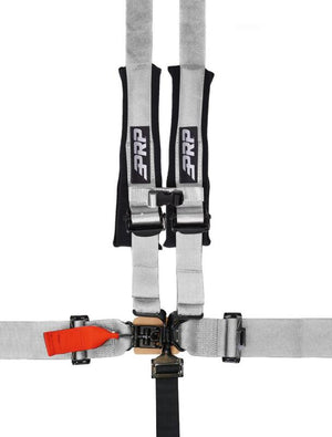 PRP 5.2 UTV 5-point harness in silver with sewn shoulder straps