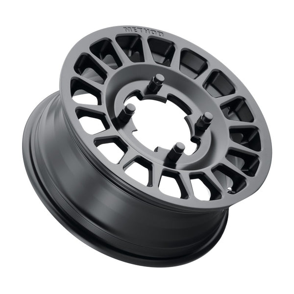 Method 407 Bead Grip Matte Black UTV Wheel with multi-spoke rally design, lightweight cut hub, and 1600 lb load rating for off-road performance.