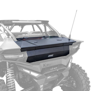 DRT Motorsports aluminum trunk enclosure installed on a 2026 Kawasaki Teryx H2