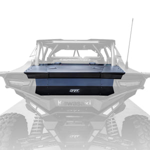 DRT Teryx H2 trunk enclosure open on dual gas struts showing the cargo area