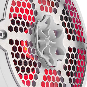 DS18 Hybrid Marine Speaker w/ Driver And RGB LEDs 8in 2-Way 350 Watts RMS 4 ohm White w/ Covers