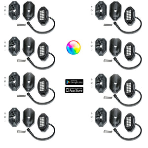 5150 Whips 187 Style Rock Lights w/ Control Harness - Dunes 2 Dezert SXS