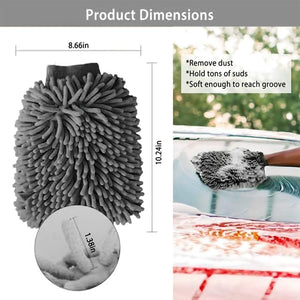 WASH&WHIPS Chenille Premium Scratch-Free Microfiber Lint-Free Blue Wash Mitt 8" x 10"in & Black Pitstop Particle Interceptor - Dunes 2 Dezert SXS