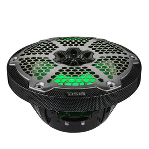 DS18 NXL-M Series Speaker w/ RGB LED Lights 8in 2-Way 125 Watts RMS 4 ohm Black Crbn Fiber w/ Cover