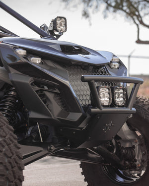 Can-Am Maverick R Geiser front bumper with winch mount detail