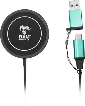 RAM MOUNTS Wireless Charger - Fast Charging - 15 W - Black RAM-GDS-CHARGE-W2M