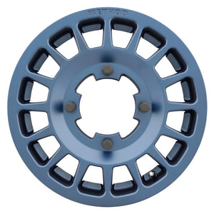 Method 407 Bahia Blue UTV Bead Grip® Wheel with multi-spoke rally design, T6 aluminum build, and 1600 lb rating for rugged off-road riding.