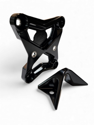 Elektric Off Road black 6-bolt billet radius rod plate with tow hook for Can-Am Maverick X3