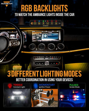 AuxBeam AS Series RGB 4/6 Gang Slim Switch Panel - Dunes 2 Dezert SXS