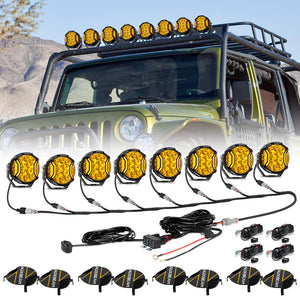 V-ULTRA Series | 5 Inch 172W LED Side Shooter Amber Pod Lights with Amber DRL - Dunes 2 Dezert SXS