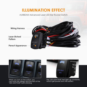 Auxbeam LED Light Bar Switch Wiring Harness Kit - Dunes 2 Dezert SXS
