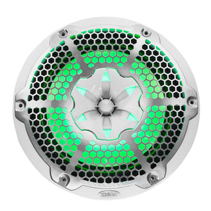 DS18 NXL-M Series Spkr w/ RGB LED Lights 10in 2-Way 200 Watts RMS 4 ohm Wht Grill Detached w/ Cover