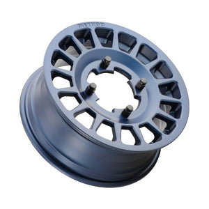Method 407 Bahia Blue UTV Bead Grip® Wheel with multi-spoke rally design, T6 aluminum build, and 1600 lb rating for rugged off-road riding.