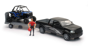 Replica 1:18 Truck/Trailer/Utv Truck Black/Rzr Blue