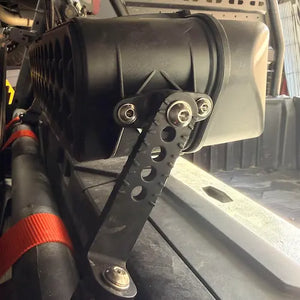 Side view of the S&B Particle Separator mounted to a Can-Am Commander cage tube