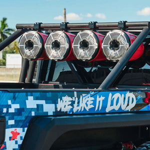 DS18 Tower Speakers Towers Speakers 10in 1in Driver 300 Watts RMS w/ RGB LED Lights White