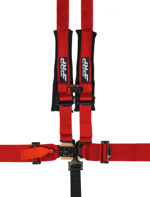 PRP black UTV harness webbing hardware and shoulder pad close-up
