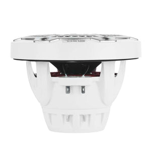 DS18 Hybrid Marine Speaker w/ Driver And RGB LEDs 6.5in 2-Way 250 Watts RMS 4 ohm White w/ Covers