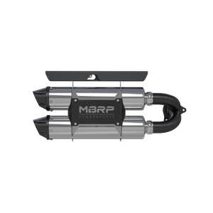 MBRP Polaris RZR XP Turbo Dual Stacked Slip-On Exhaust, T304 stainless steel, Performance Series, aggressive sound