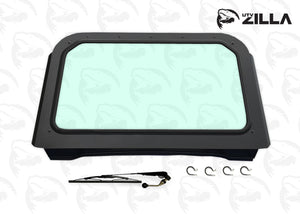 Black full glass windshield with wiper for Polaris RZR 570, 800, and XP 900 models (2008–2018) by UTVZILLA