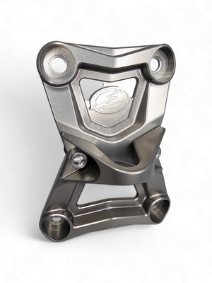 Elektric Off Road billet radius rod plate with tow hook for Polaris RZR Pro R and Turbo R - gun metal finish