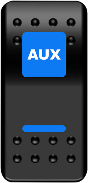 MOOSE OFFROAD Rocker Switch - Auxilary Power - Blue AUX-PWR
