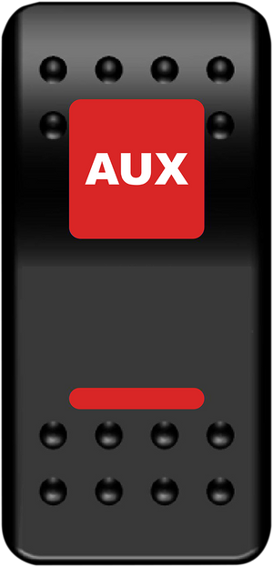 MOOSE OFFROAD Rocker Switch - Auxilary Power - Red AUX-PWR-R