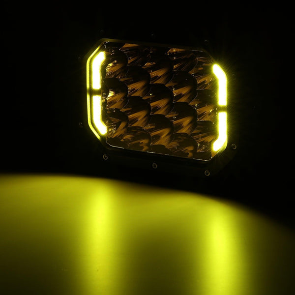 7x5 Inch Rectangle LED Pods Amber Spot Driving Lights with DRL FOR ATV UTV SIDE BY SIDE 4X4 - Dunes 2 Dezert SXS