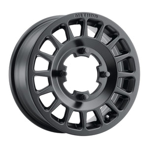 Method 407 Bead Grip Matte Black UTV Wheel with multi-spoke rally design, lightweight cut hub, and 1600 lb load rating for off-road performance.