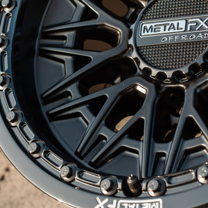 Alpha 6R Beadlock | Satin Black w/ Gloss Black Ring - Dunes 2 Dezert SXS