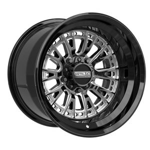 Metal FX Slayer R Non-Beadlock Gloss Black Contrast Cut UTV wheel, main product photo
