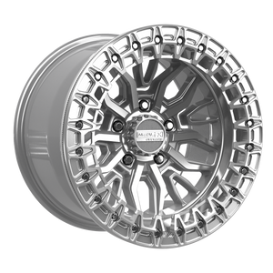 Metal FX Mayhem R Beadlock Gloss Silver Machined 15-inch UTV wheel, main product photo