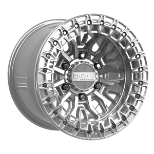 Metal FX Mayhem 6R Beadlock Gloss Silver Machined 15-inch UTV wheel, main product photo