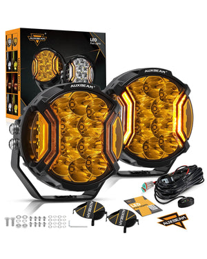 V-ULTRA Series | 5 Inch 172W LED Side Shooter Amber Pod Lights with Amber DRL - Dunes 2 Dezert SXS
