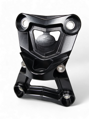 Elektric Off Road billet radius rod plate with tow hook for Polaris RZR Pro R and Turbo R - black finish