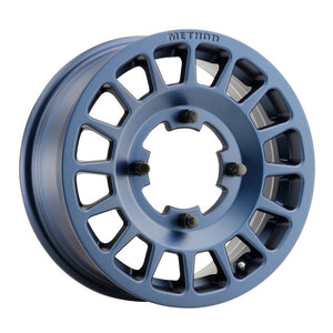 Method 407 Bahia Blue UTV Bead Grip® Wheel with multi-spoke rally design, T6 aluminum build, and 1600 lb rating for rugged off-road riding.