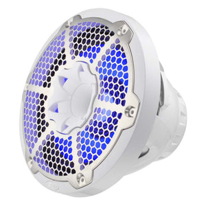 DS18 Hybrid Marine Speaker w/ Driver And RGB LEDs 10in 2-Way 450 Watts RMS 4 ohm White w/ Cover